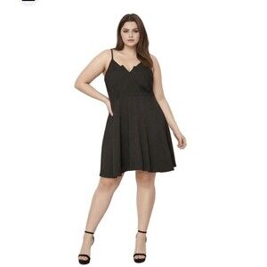 Nurode's Plus Size V-neck Spaghetti Strap Black Cocktail Dress 1X NWT Formal